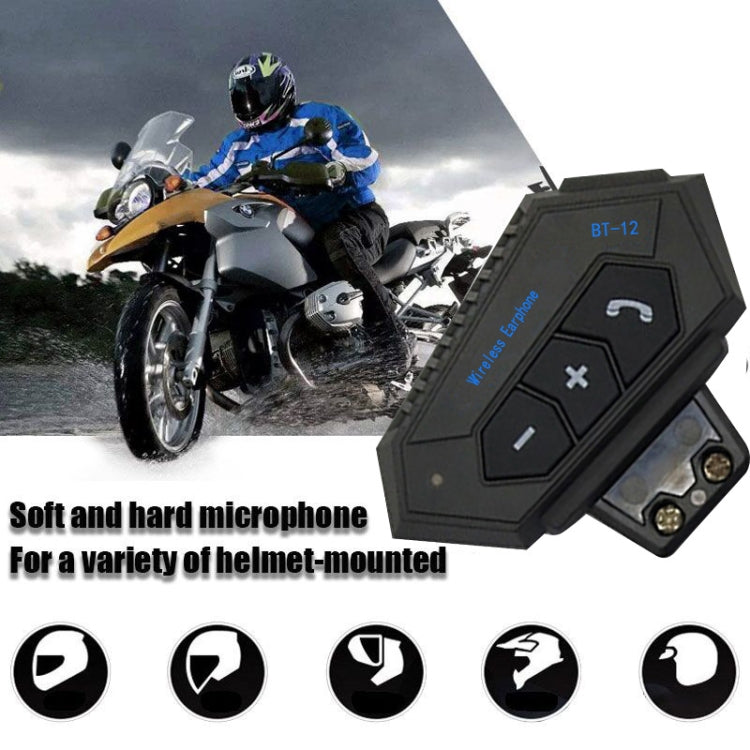 BT12 Motorcycle Helmet Bluetooth Headset – Wireless Intercom & Music