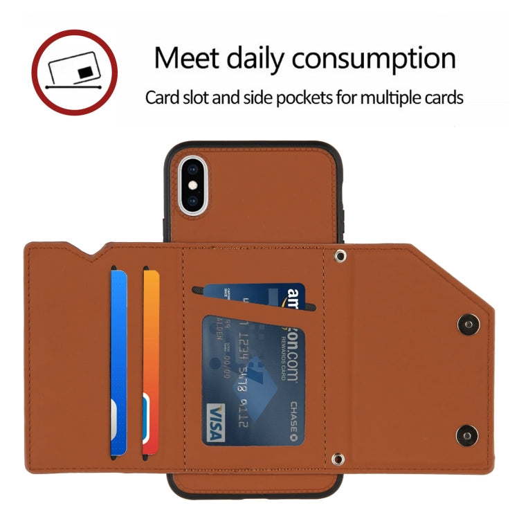 iPhone Flip Case with Card Slots, Stand & Photo Frame - Shockproof PU Leather