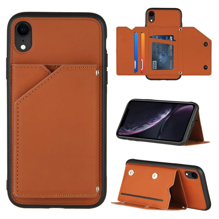 iPhone Flip Case with Card Slots, Stand & Photo Frame - Shockproof PU Leather