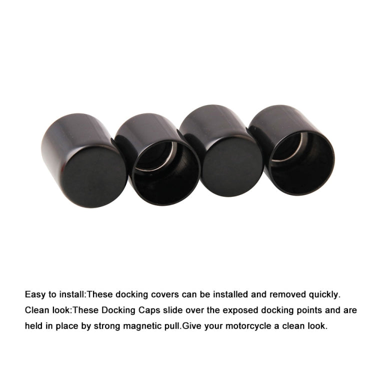 Magnetic Docking Point Cover Kit for Harley Davidson Touring 2009–2020 | Black Metal (MB-RLR002-BK)