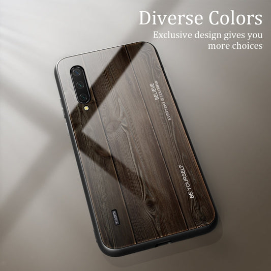 Wood Grain Glass Case for Xiaomi Redmi Note 9S / Poco X3 NFC / Redmi K30 Pro / Mi CC9
