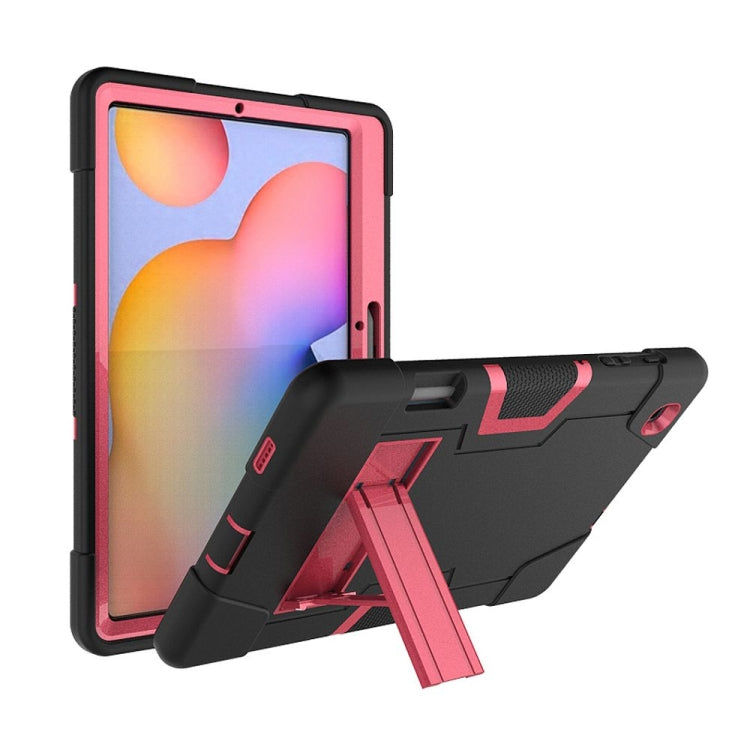 Kontrastfarben-Roboter, stoßfeste Silikon- + PC-Schutzhülle mit Halterung, für Samsung Galaxy Tab S6 Lite P610, für Samsung Galaxy Tab A 8.4 (2020) T307