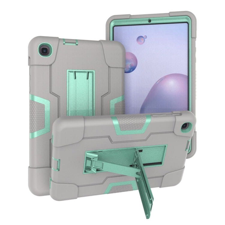 Kontrastfarben-Roboter, stoßfeste Silikon- + PC-Schutzhülle mit Halterung, für Samsung Galaxy Tab S6 Lite P610, für Samsung Galaxy Tab A 8.4 (2020) T307