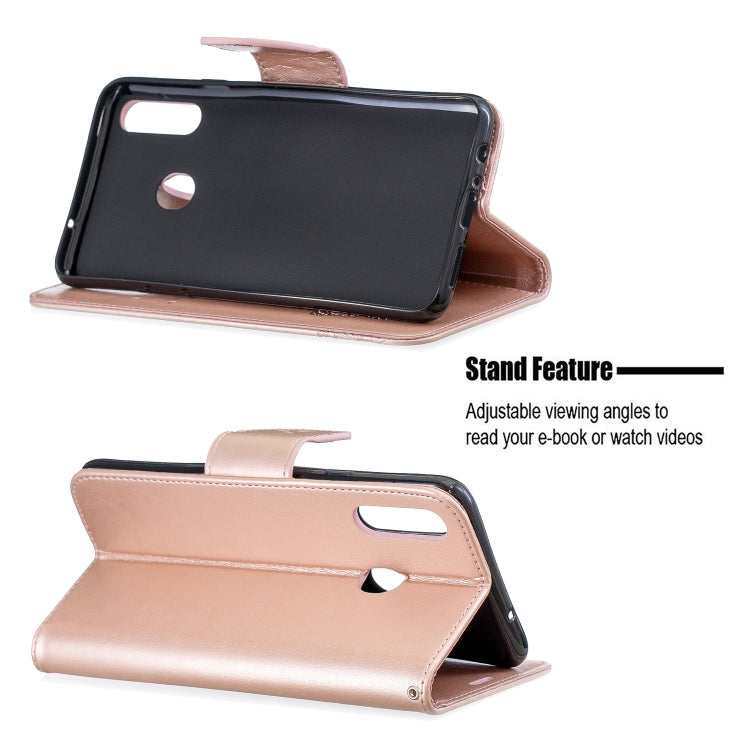 Butterfly Embossed Leather Flip Case – Xiaomi Redmi Note 8 Pro | Wallet & Lanyard