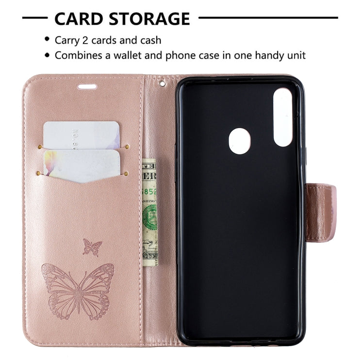 Butterfly Embossed Leather Flip Case – Xiaomi Redmi Note 8 Pro | Wallet & Lanyard
