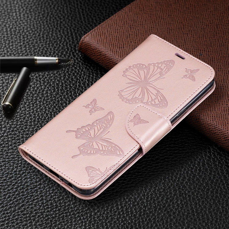 Butterfly Embossed Leather Flip Case – Xiaomi Redmi Note 8 Pro | Wallet & Lanyard