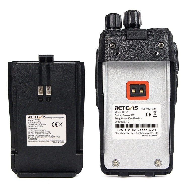 1 Paar RETEVIS RT21 2.5W US-Frequenz 400-480MHz 16CH Handfunkgerät, US-Stecker, RT21 US-Stecker
