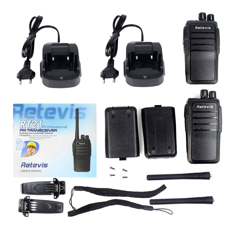 1 Paar RETEVIS RT21 2.5W US-Frequenz 400-480MHz 16CH Handfunkgerät, US-Stecker, RT21 US-Stecker