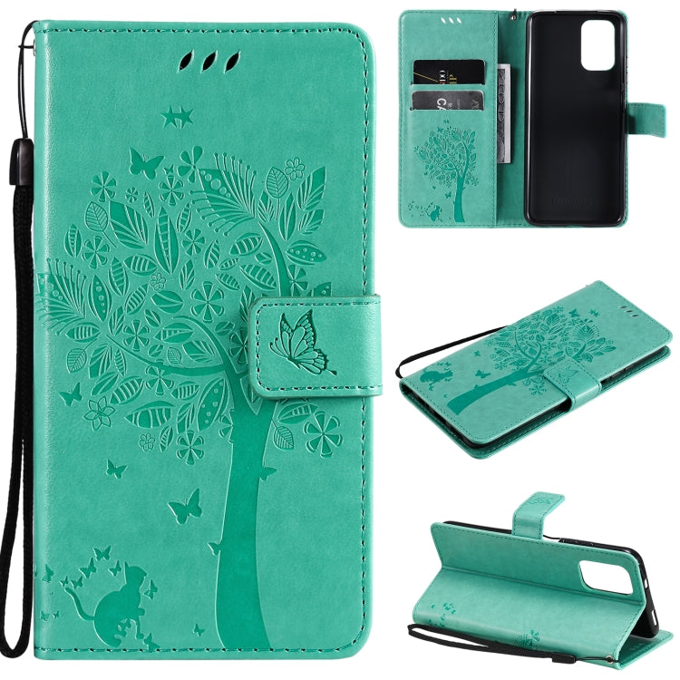 Tree & Cat Pattern PU Leather Wallet Case – Xiaomi Redmi Note 10 4G / Note 10 Pro