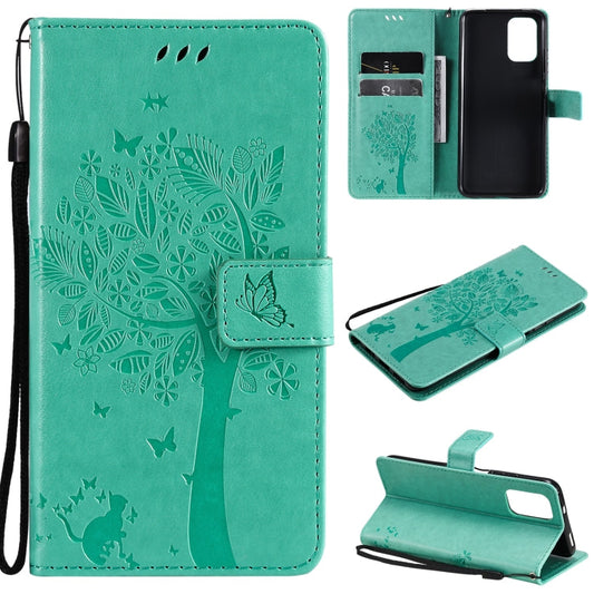 Tree & Cat Pattern PU Leather Wallet Case – Xiaomi Redmi Note 10 4G / Note 10 Pro