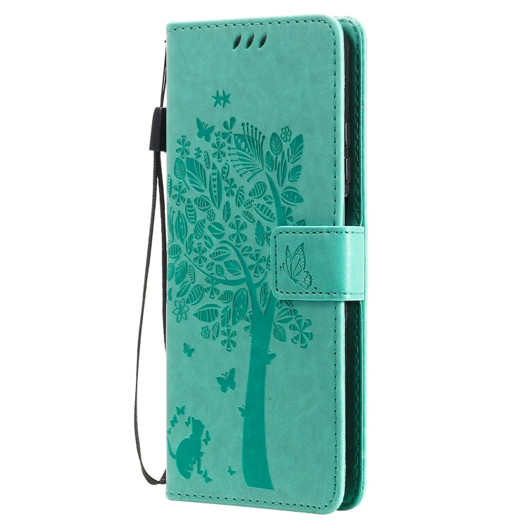 Tree & Cat Pattern PU Leather Wallet Case – Xiaomi Redmi Note 10 4G / Note 10 Pro