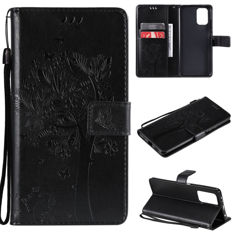 Tree & Cat Pattern PU Leather Wallet Case – Xiaomi Redmi Note 10 4G / Note 10 Pro