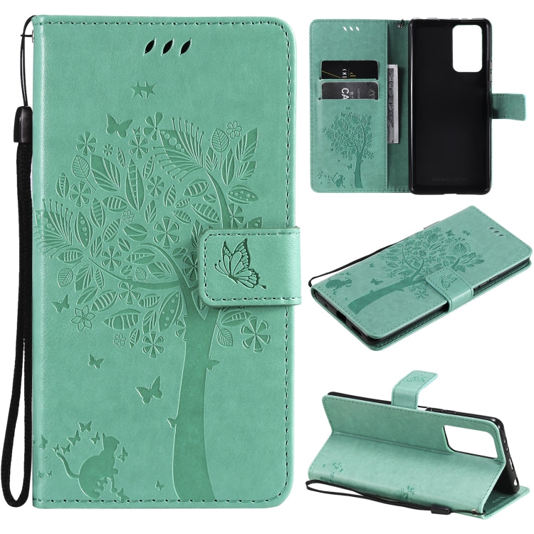 Tree & Cat Pattern PU Leather Wallet Case – Xiaomi Redmi Note 10 4G / Note 10 Pro