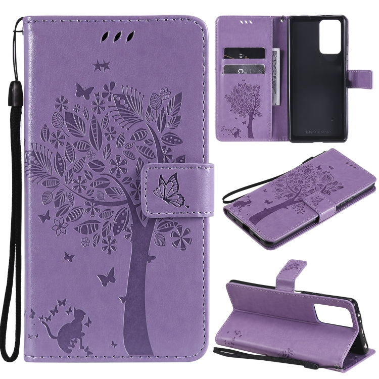 Tree & Cat Pattern PU Leather Wallet Case – Xiaomi Redmi Note 10 4G / Note 10 Pro