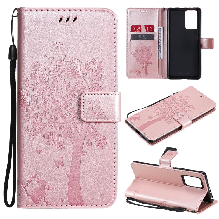 Tree & Cat Pattern PU Leather Wallet Case – Xiaomi Redmi Note 10 4G / Note 10 Pro