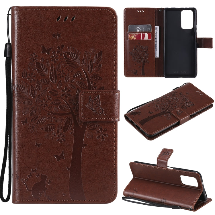 Tree & Cat Pattern PU Leather Wallet Case – Xiaomi Redmi Note 10 4G / Note 10 Pro