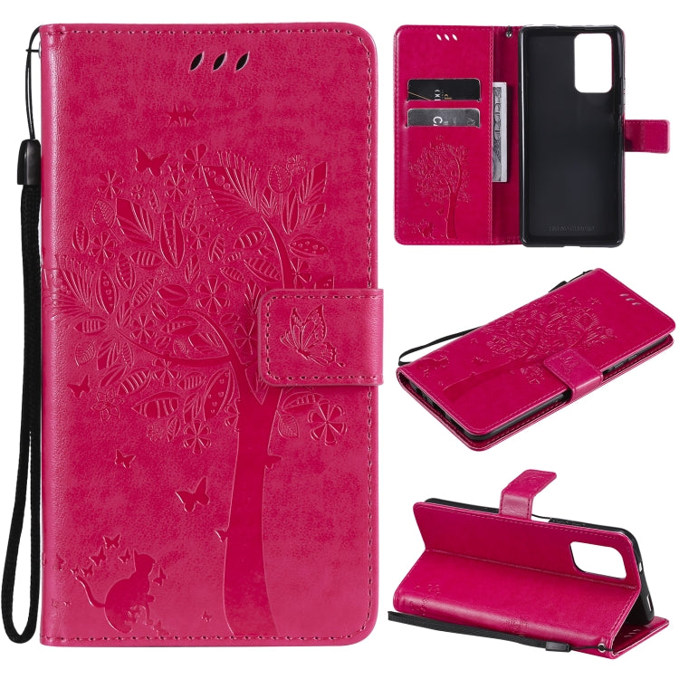 Tree & Cat Pattern PU Leather Wallet Case – Xiaomi Redmi Note 10 4G / Note 10 Pro