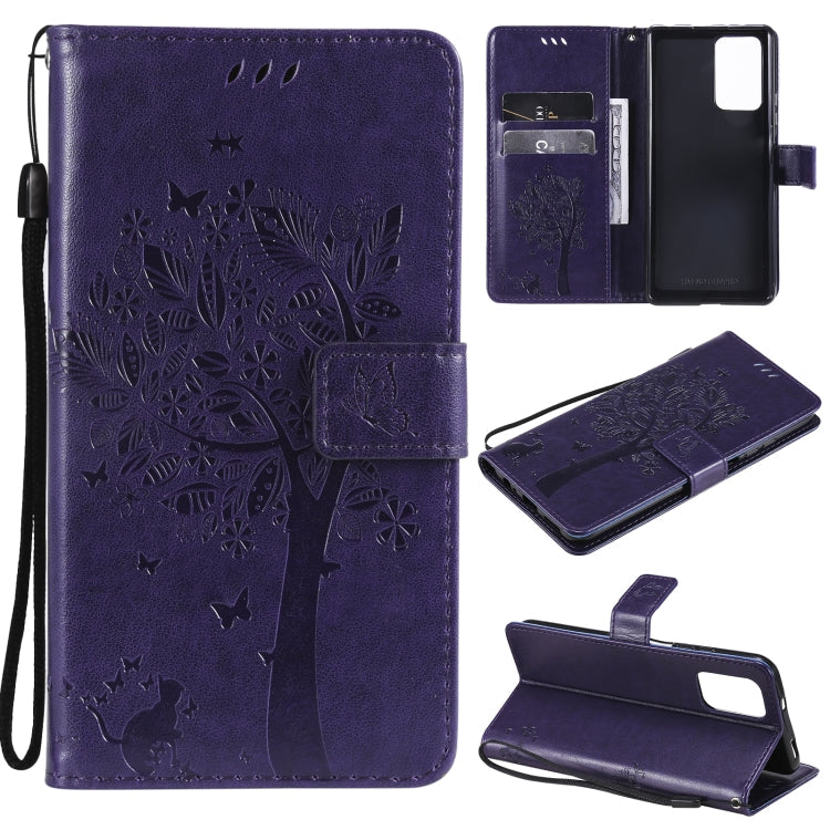 Tree & Cat Pattern PU Leather Wallet Case – Xiaomi Redmi Note 10 4G / Note 10 Pro