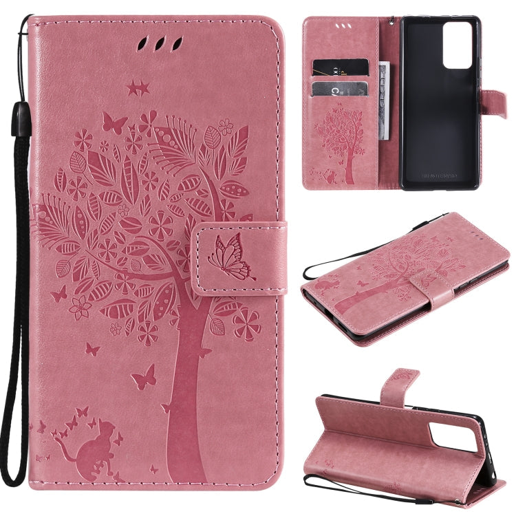 Tree & Cat Pattern PU Leather Wallet Case – Xiaomi Redmi Note 10 4G / Note 10 Pro