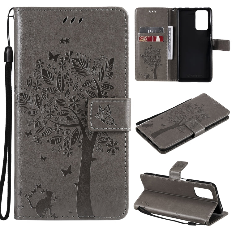 Tree & Cat Pattern PU Leather Wallet Case – Xiaomi Redmi Note 10 4G / Note 10 Pro