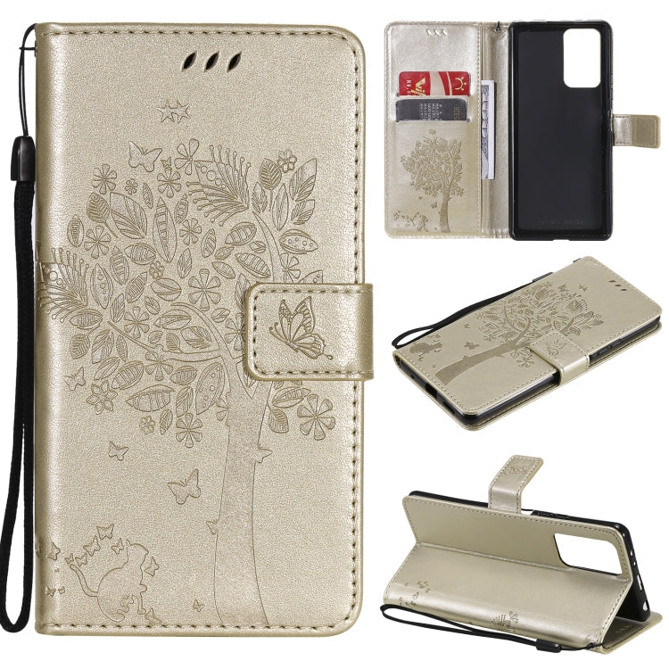 Tree & Cat Pattern PU Leather Wallet Case – Xiaomi Redmi Note 10 4G / Note 10 Pro