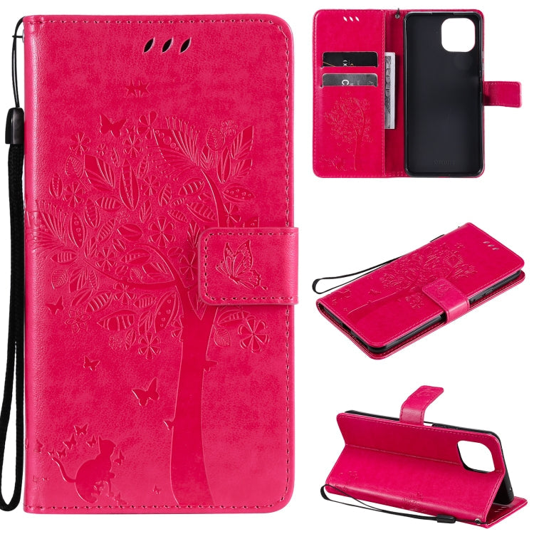 Tree & Cat Pattern PU Leather Flip Case with Card Slots & Wallet – Xiaomi Mi 11 Lite 5G