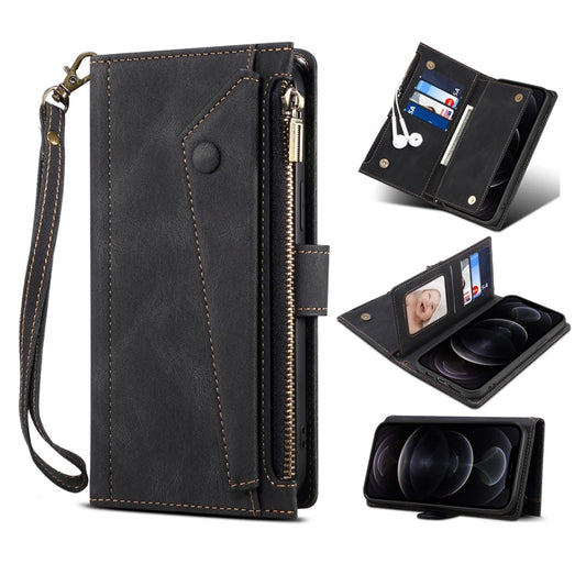 Estuche tipo cartera de cuero Retro Frosted Flip con ranuras para tarjetas y soporte para iPhone