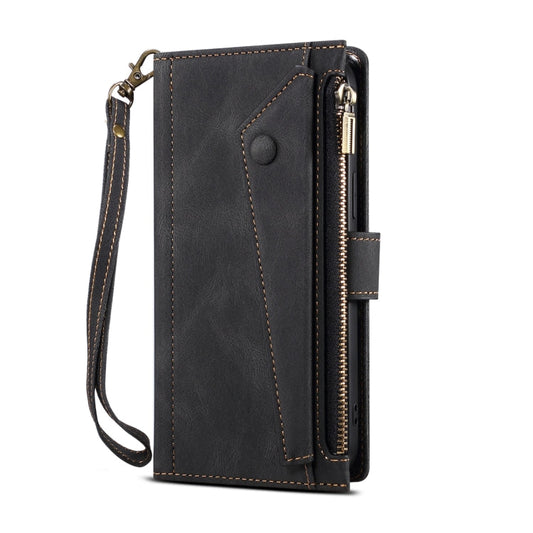 Estuche tipo cartera de cuero Retro Frosted Flip con ranuras para tarjetas y soporte para iPhone