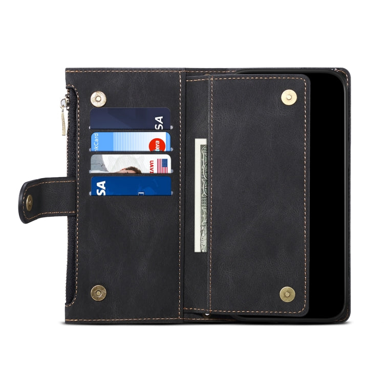 Retro Frosted Flip Leather Wallet Case with Card Slots & Holder for iPhone