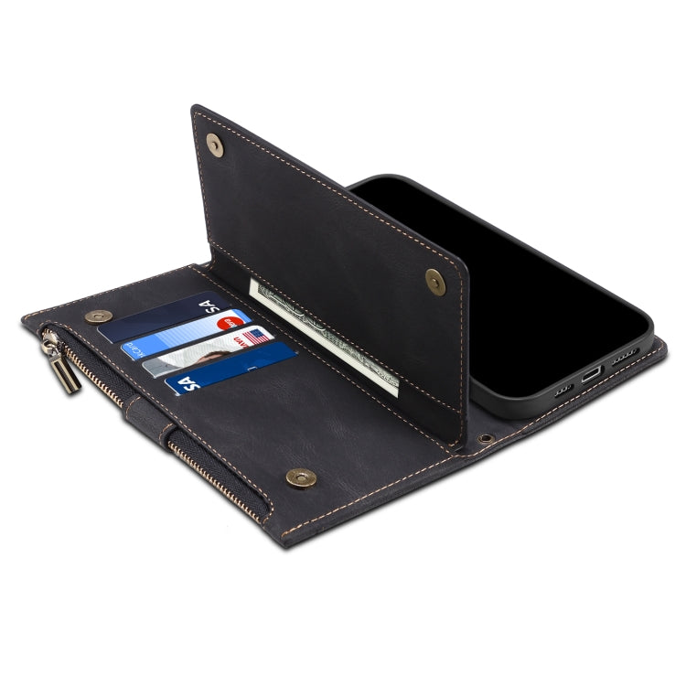 Retro Frosted Flip Leather Wallet Case with Card Slots & Holder for iPhone