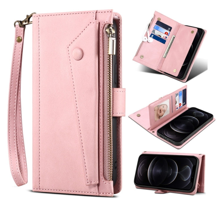 Retro Frosted Flip Leather Wallet Case with Card Slots & Holder for iPhone