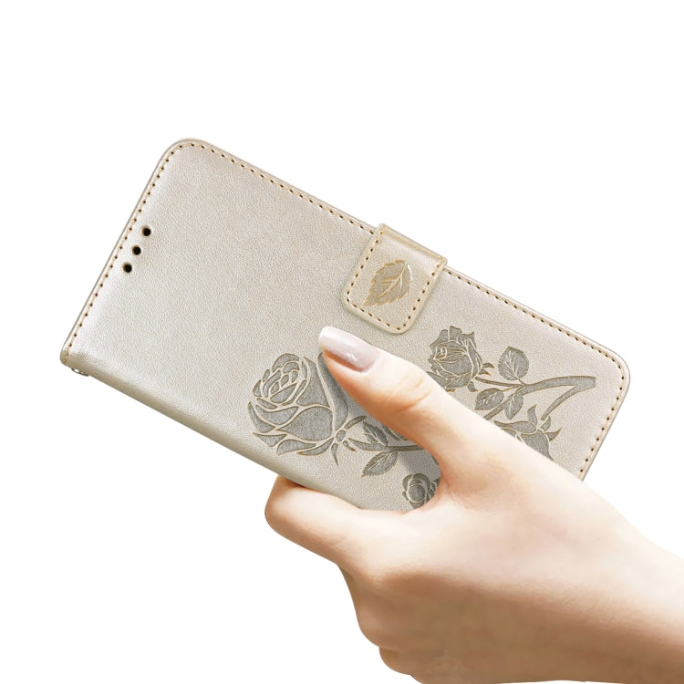 Rose Embossed Flip Wallet Case for iPhone 13 | iPhone 13 Pro | iPhone 13 Pro Max — Card Slots, Stand & PU Leather