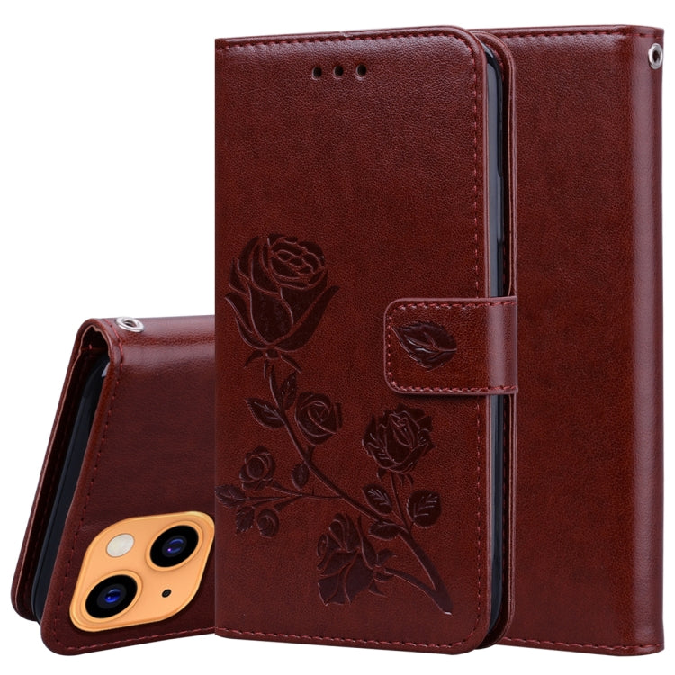 Rose Embossed Flip Wallet Case for iPhone 13 | iPhone 13 Pro | iPhone 13 Pro Max — Card Slots, Stand & PU Leather