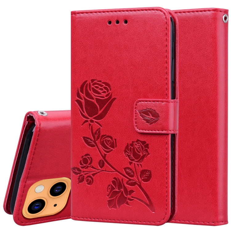 Rose Embossed Flip Wallet Case for iPhone 13 | iPhone 13 Pro | iPhone 13 Pro Max — Card Slots, Stand & PU Leather