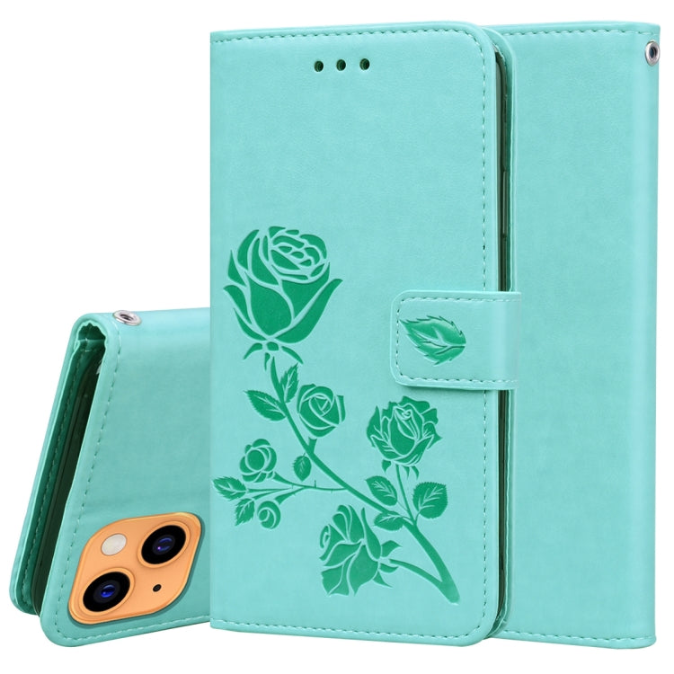 Rose Embossed Flip Wallet Case for iPhone 13 | iPhone 13 Pro | iPhone 13 Pro Max — Card Slots, Stand & PU Leather