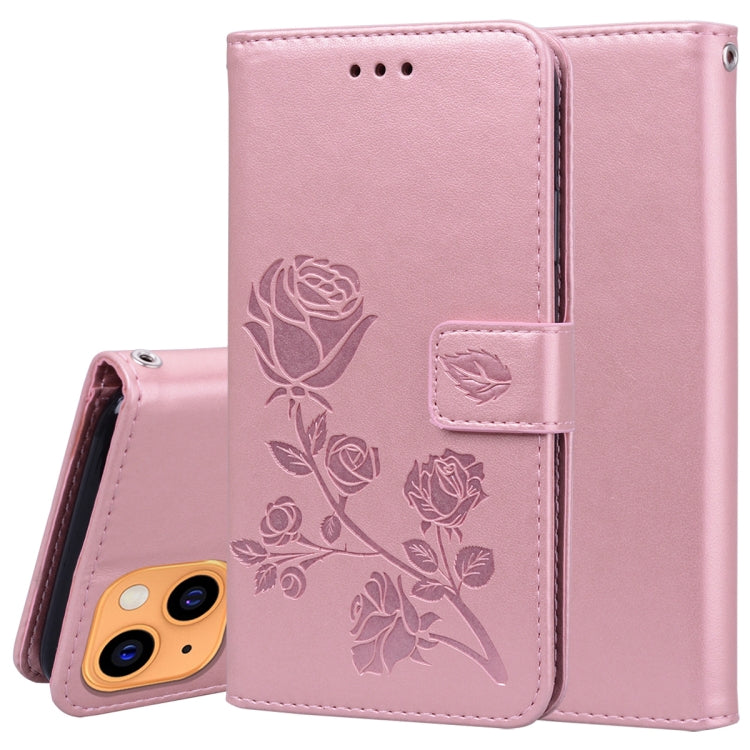 Rose Embossed Flip Wallet Case for iPhone 13 | iPhone 13 Pro | iPhone 13 Pro Max — Card Slots, Stand & PU Leather