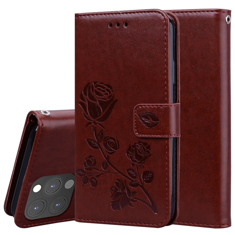 Rose Embossed Flip Wallet Case for iPhone 13 | iPhone 13 Pro | iPhone 13 Pro Max — Card Slots, Stand & PU Leather