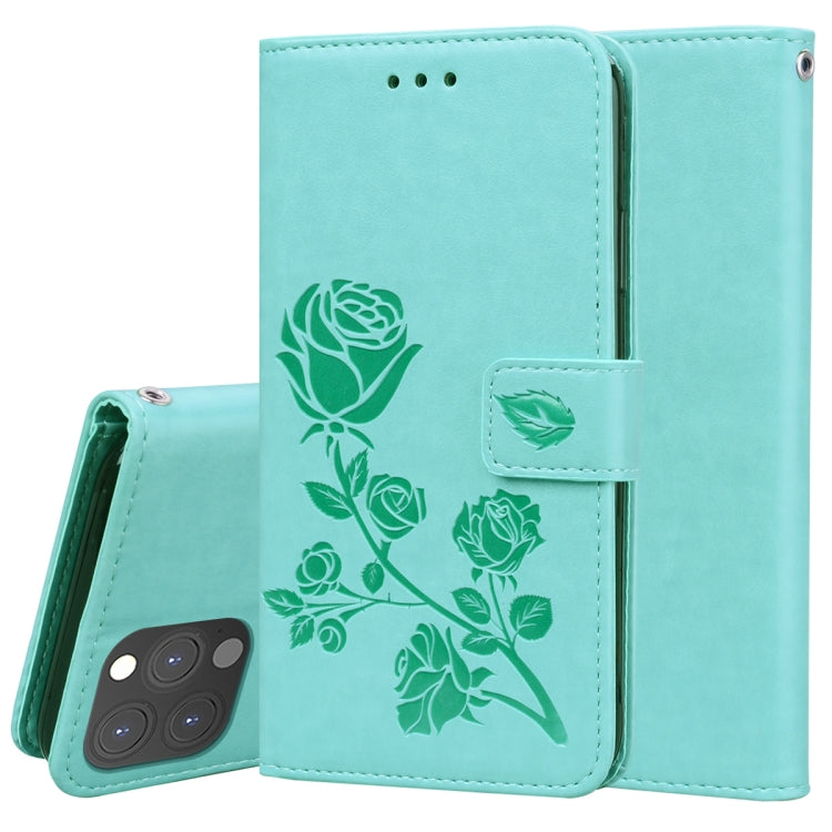 Rose Embossed Flip Wallet Case for iPhone 13 | iPhone 13 Pro | iPhone 13 Pro Max — Card Slots, Stand & PU Leather