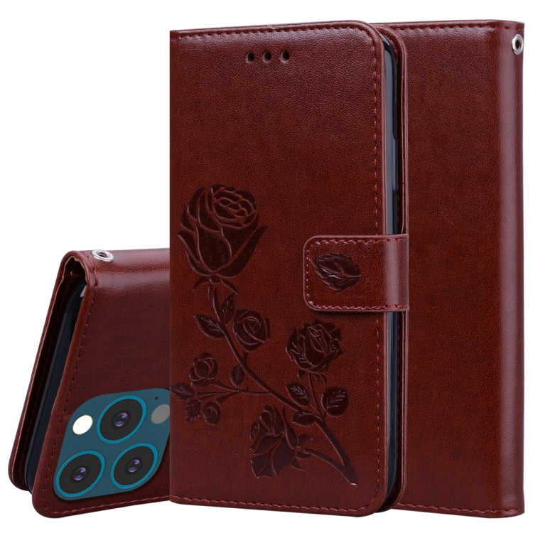 Rose Embossed Flip Wallet Case for iPhone 13 | iPhone 13 Pro | iPhone 13 Pro Max — Card Slots, Stand & PU Leather