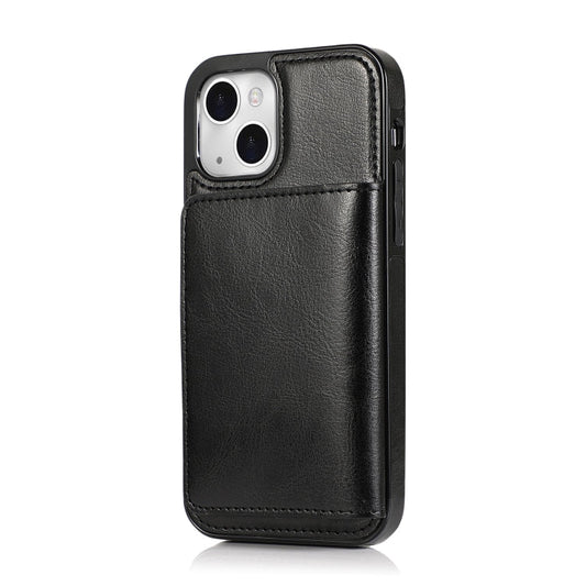 Funda antigolpes de PU y TPU para iPhone 13 con ranuras para tarjetas y soporte