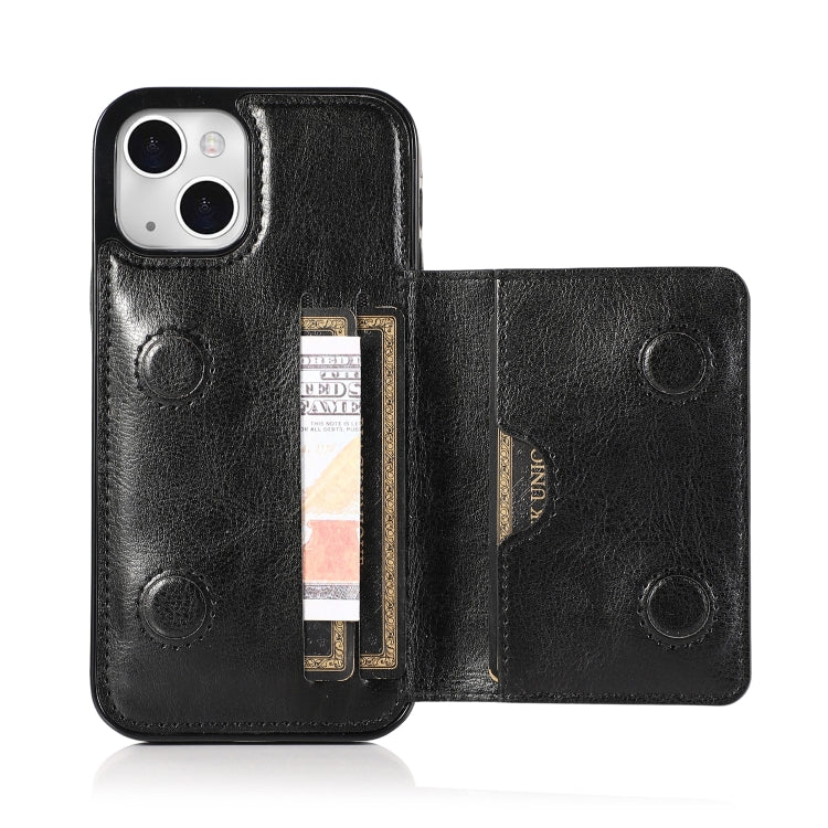 Shockproof PU & TPU iPhone 13 Case with Card Slots & Kickstand