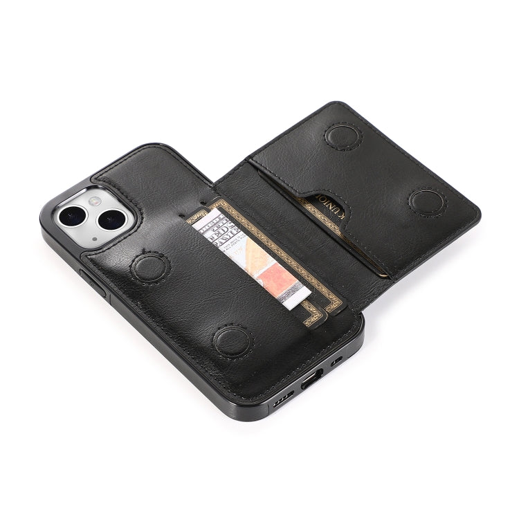 Shockproof PU & TPU iPhone 13 Case with Card Slots & Kickstand