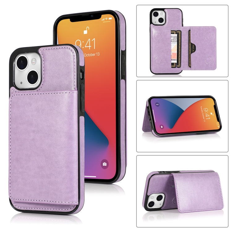 Shockproof PU & TPU iPhone 13 Case with Card Slots & Kickstand