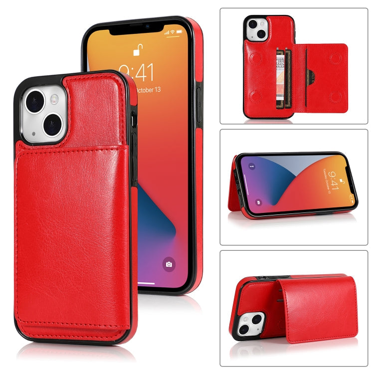 Shockproof PU & TPU iPhone 13 Case with Card Slots & Kickstand