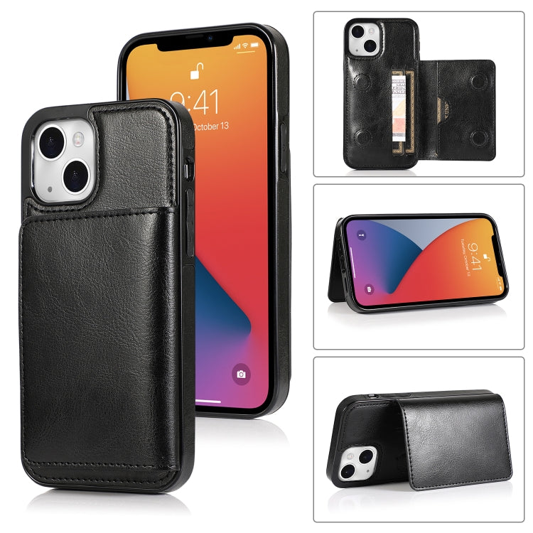 Shockproof PU & TPU iPhone 13 Case with Card Slots & Kickstand