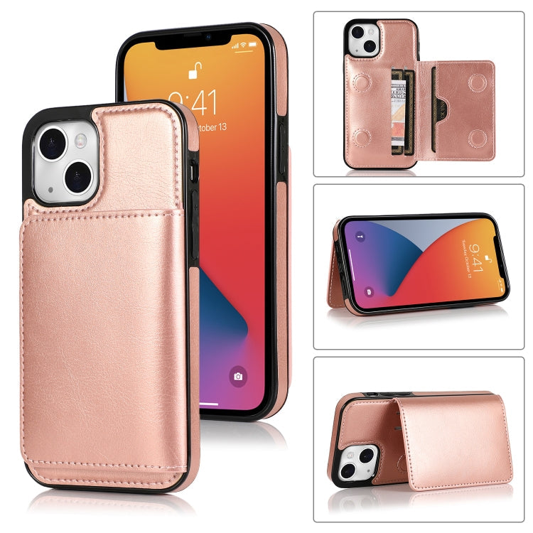 Shockproof PU & TPU iPhone 13 Case with Card Slots & Kickstand