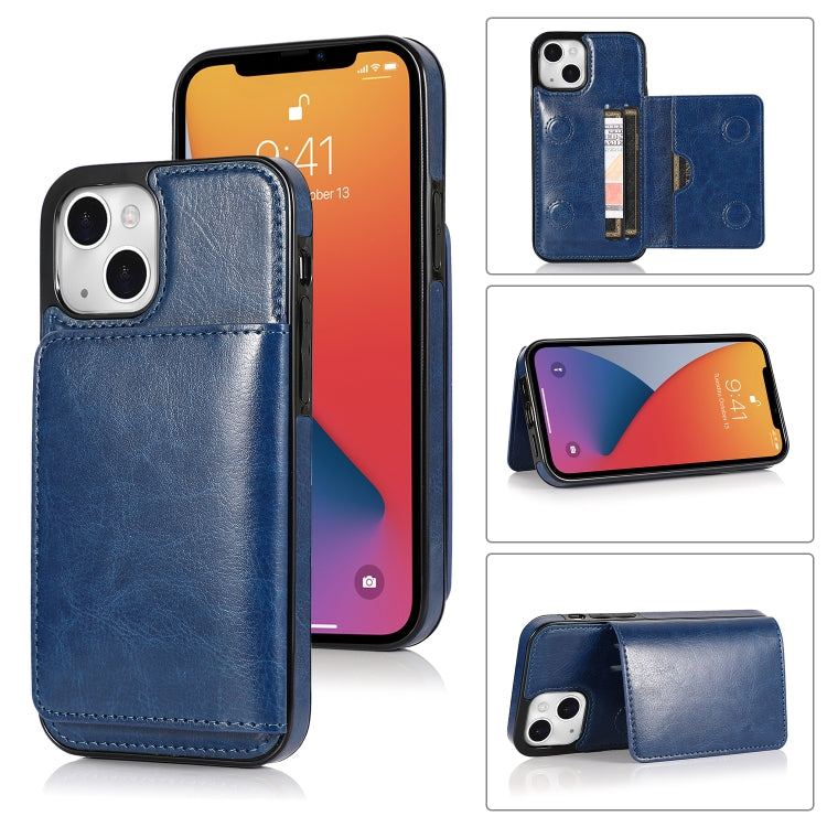 Shockproof PU & TPU iPhone 13 Case with Card Slots & Kickstand
