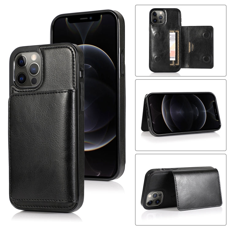 Shockproof PU & TPU iPhone 13 Case with Card Slots & Kickstand