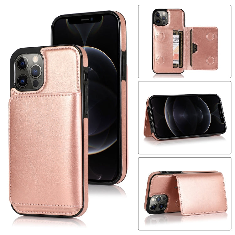 Shockproof PU & TPU iPhone 13 Case with Card Slots & Kickstand