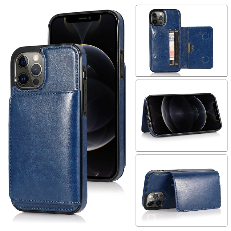 Shockproof PU & TPU iPhone 13 Case with Card Slots & Kickstand